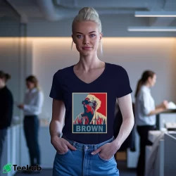 Women’s Back To The Future Doc Brown V-Neck Tee in navy | Chic Neckline, Soft Texture