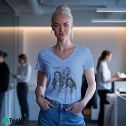 Women’s Charlie's Angels Classic TV Series V-Neck Tee in light blue | Chic Neckline, Soft Texture