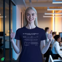Women’s ss edmund fitzgerald blueprint great lakes freighter Signature T-Shirt in navy | Soft, Flattering Fit
